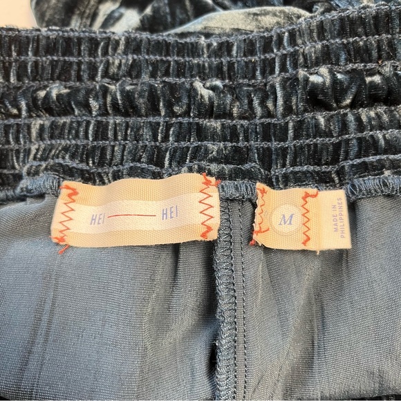 Anthropologie M Velvet Wide Leg Pants Holiday Straight Christmas Party Gauchos - Picture 5 of 7